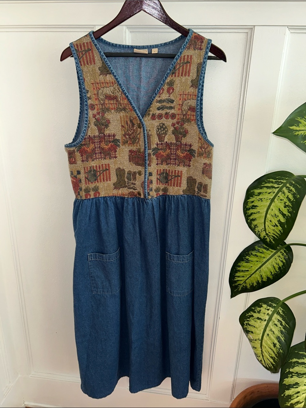 Vintage 90s Butter Mom Woolrich Denim Midi Dress